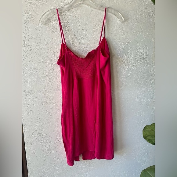 Blue Life Donia Mini Dress Hot Magenta Pink Large Smocked - Picture 8 of 8